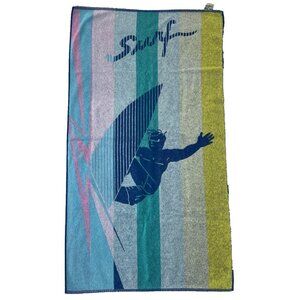 Vtg Beach Ocean Surf  Kel-Tex by Schlosser  Beach Towel Y2K 80's 90's Blue